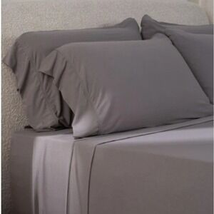 Purple King Light Gray SoftStretch Bamboo Blend Luxury Pillowcase Comfy Sleep